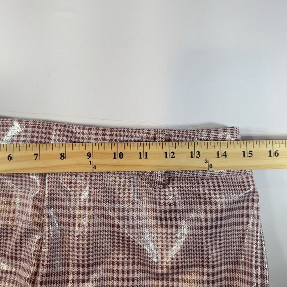 Fung Lan Flare Pants Trouser Gingham Sz 6 Pink 70's Inspired Retro Polyurethane - Picture 11 of 15